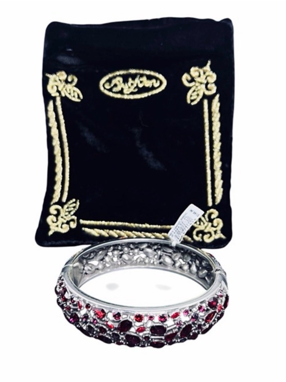 🌹♥️SET! SUPER RARE BRIGHTON ‘One Love’ RED SWAROVSKI CRYSTAL SLVR VTG+! - Picture 10 of 17